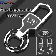 Audi Car Portable Keychain Laser Logo Anti-loss Zinc Alloy Key Holder For A3 8l 8Y A1 Q5 TT mk2 A5 A