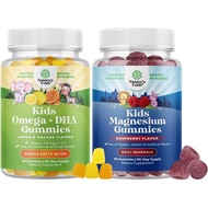 Bundle of Omega DHA Gummies for Kids - Fatty Acids Omega 3 6 9 with Vitamin C for Brain, Immunity & 
