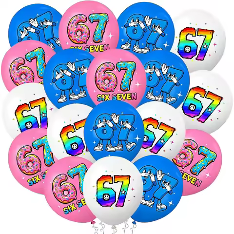 6 7 Birthday Decorations, 6 7 Balloons ,6 7 Meme Theme Party Supplies, Six Seven Balloon Set for 67