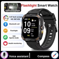 2024 New For HUAWEI Xiaomi Outdoor Sport Smart Watch Men LED Flashlight GPS Fitness Compass Waterpro