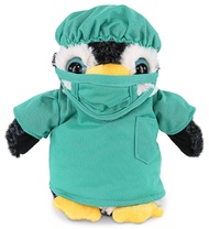 DolliBu Penguin Doctor Plush Toy - Super Soft Penguin Doctor Stuffed Animal Dress Up with Cute Unifo