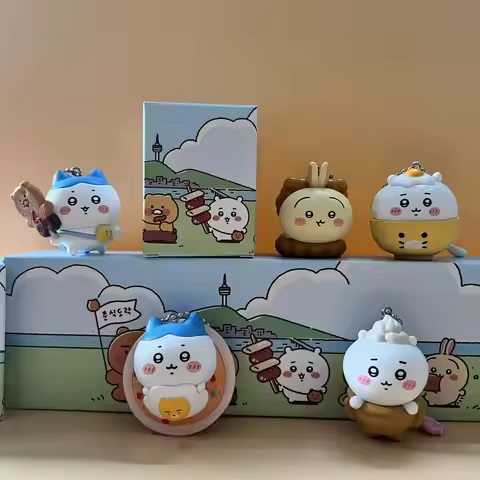jiyi X Kakao Friends Korean Street Food Series – Pvc Keychain Figures – Cute Usagi, jiyi, Hachiware 