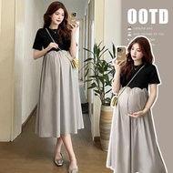 maternity dress milkmaid dress Maternity Summer New Tea Break French dress Summer Sweet Loose Belly 