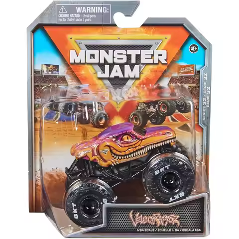 1:64 Diecast Monster Jam Truck Series 32 Arena Favorites Velociraptor Official Replica