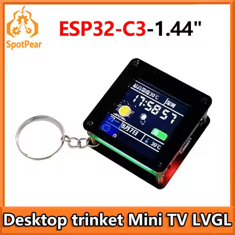 ESP32 C3 1.44inch LCD Display Screen ST7735 desktop trinket Mini TV Portable Pendant LVGL SPI Develo