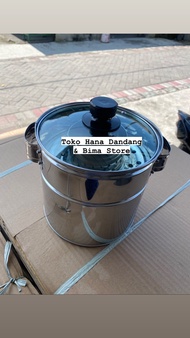 DANDANG BAKSO STAINLES SUPER MINI 16.18cm TUTUP KACA