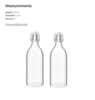 🔰 SG TRUST > 2x Clear Glass Hygienic Drinking Refrigerator Bottle with Air Tight Stopper 0.5 litre a