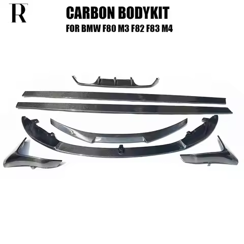 Carbon Fiber Front Bumper Lip Rear Diffuser Spoiler Side Skirt for BMW F80 M3 F82 M4 & F83 Convertib