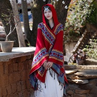 Ethnic Travel Wear Hooded Cloak Shawl Grass Warm Ethnic Cloak Shawl Heart