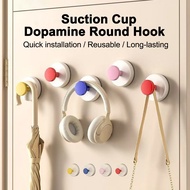 Dopamine Color Hook No punching Suction Cup Hook Bathroom Wall Mounted Hook Scalable Adhesive Applic