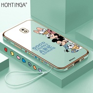 Hontinga Casing สำหรับ Samsung Galaxy J7 Prime J7 2017 J7 Pro J6 Prime J6 Plus J4 Plus 2018 J2 Prime กรณีการ์ตูน (Disney) ตัวละครหรูหราชุบโครเมี่ยม Soft TPU สแควร์โทรศัพท์กรณีเต็มปกกล้องป้องกันกรณียางป้องกัน Gores สำหรับสาวๆ