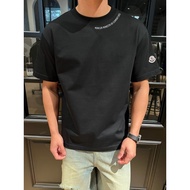 Mo * ier Simple Neckline Letter Print Casual Short Sleeve Men Women Loose Round Neck T-Shirt