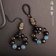 Ji Rope Note Five Elements Balance Water Mobile Phone Pendant Tea Crystal Pixiu Accessories Aquamari