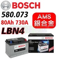 [電池便利店]德國博世 BOSCH 銀合金電池 580.073 80Ah LBN4 汽車電瓶