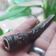 PIPA ONCE KAYU GAHARU UKIR TKRK ANTIK ORIGINAL