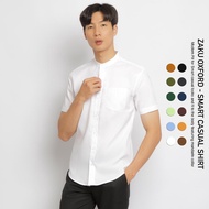 KEMEJA Crow Zaku Oxford shirt S/S (mandarin collar oxford shirt)