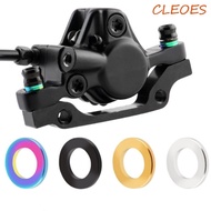 CLEOES Bike Brake Flat Washer, Titanium Alloy M5/M6 Bike Bolts Gasket, Bike Modification Durable Uni