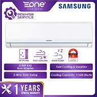 【Installation】Samsung 2.5HP S-Essential R32 Non-Inverter Air Conditioner AR24TGHQABUNME | Aircond | Air Cond | Penghawa Dingin
