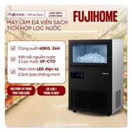 Máy làm đá viên sạch kèm lọc nước UF Fujihome IM45C công suất 40Kg/ngày màn hình LED cảnh báo đá đầy