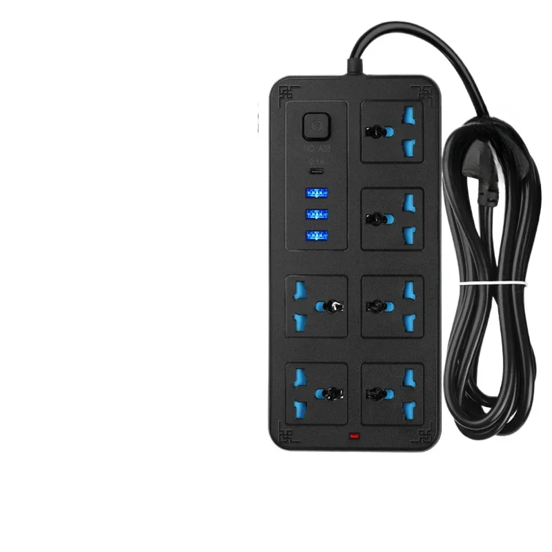 Universal Power Strip Electric Extension Socket EU UK US AU KR Plug 2000W with Usb Type-c 5V 2.1A 1.