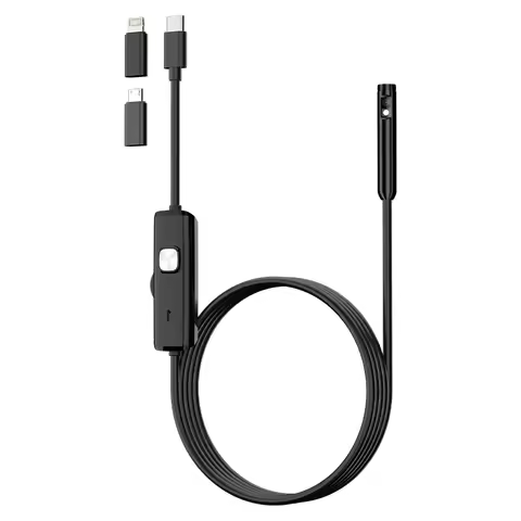 3 in 1 Industrial Endoscope Dual 8mm 1080P Camera for iOS/Android IP67 Waterproof Borescope Inspecti