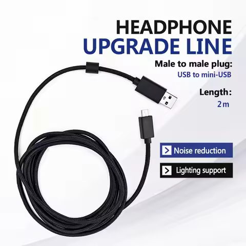 Nylon Braided Replacement USB Charging Audio Data Cable Extension Cord for Logitech G635 G633 G933 G