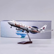 47cm Airplane Model with Light and Wheel B747 Dragon Boat Airplane Model Ornaments