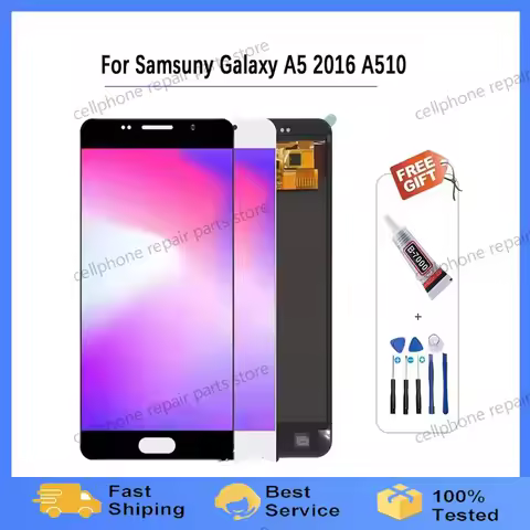 TFT/ OLED adjustable LCD For Samsung Galaxy A5 2016 A510 A510F A510M A510FD LCD Display + Touch Scre