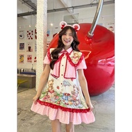 BLT BRAND Red Loose Dress With Bear Size M New