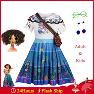 【Adult&Kids】Encanto Mirabel  Madrigal Cosplay halloween Costume Women Dress Flower kids Girls Party 