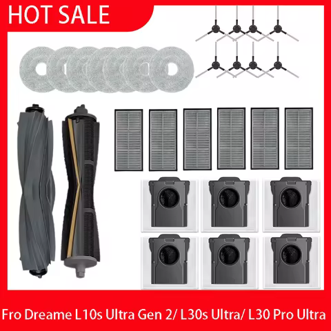 Dreame L10s Ultra Gen 2，Dreame L30s Ultra Spare Parts Main Roller Side Brush Hepa Filter Mop Cloth D