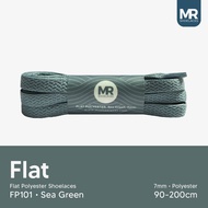 HIJAU MR Shoelaces FP101 Sea Green (Navy Green) Flat Polyester Shoelaces 7mm 80cm 90cm 100cm 120cm 1