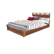 เตียงนอน เตียงพร้อมฟูกที่นอนสปริงหนา 8นิ้ว รุ่น JUNE สีโอ๊ค 3.5 ฟุต เฉพาะเตียง