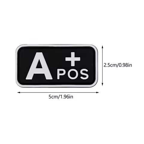 3D PVC Blood Type Patch Luminous Badge 5x2.5cm A B AB O Positive and Negative Armband Backpack Stick