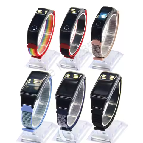 Nylon watch band For Huawei band 6 strap Smartwatch Braided Elastic Wristband For Honor band 6 5 4 w
