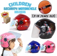 Helmet Motorcycle for Big Kid Half Face Plain Colour Topi Keledar Kanak Kanak Motor Helmet Helmet Cartoon