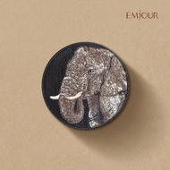 EMJOUR Double-Sided Embroidery Charm-Elephant | Animal Souvenir Gift Elephant Key Ring Bag Accessori