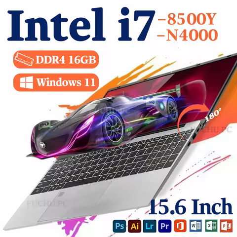 15.6" Windows 11 Pro Laptops Intel Core i7 8500Y /Intel N4000 16GB RAM 1TB SSD Office Gamer Study no