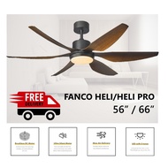 Fanco Heli Ceiling Fan with LED Light 56inch 66inch (Installation available)