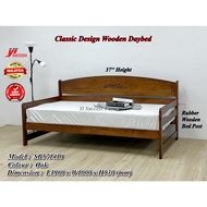 Yi Success Jordan Solid Wood Daybed / Single Solid Rubber Wood Daybed / Katil Bujang Kayu / Quality 