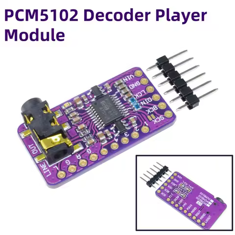 PCM5102 Interface 5V PCM5102A DAC Decoder Player Module For Raspberry Pi I2S pHAT Format Board Digit