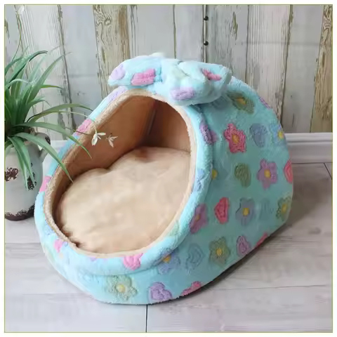 Dog Cushions Bow Pet Bed Sofa Dogs Fluffy Medium Blanket Pets Accessories Bad Mat Products Puppy Sup