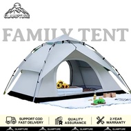 GLAMPTURE 3-4 Person Waterproof Automatic Tent Double Layer Camping Tent Outdoor Dome Camping Tent