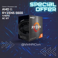 Cpu AMD Ryzen 5 5600 (3.5GHz Boost 4.4GHz / 6 Cores 12 Threads / 32MB / AM4) [NEW]
