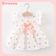 Dirunou baby floral dress 2023 summer new korean kids fashion princess dress baby girl clothing 5-10 months dress for kids girl 1 to 2 to 3 to 4 to 5 years old girl birthday dress