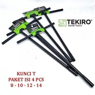 PACKAGE 4PCS TEKIRO T-TYPE SOCKET T8MM - 14 MM / BLACK T SOCKET KEY / TOOLS - TOOLS