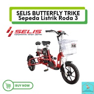 PROMO SPESIAL Sepeda Listrik Dewasa Roda 3 Selis Butterfly Strike Electric Tricycle - Merah
