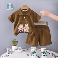BBD Labubu Cartoon New Fashion Kids Printed TShirt Set HM240