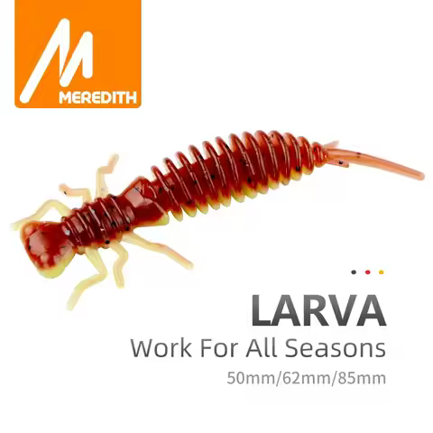 MEREDITH Larva Soft Lures Artificial Lures 50mm/10pcs Fishing Worm Silicone Bass Pike Minnow Swimbai