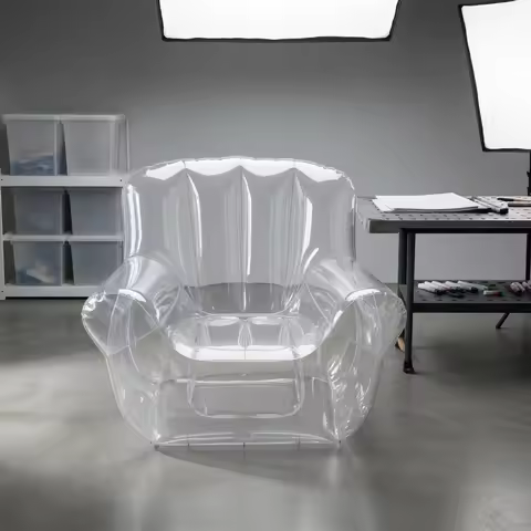 Transparent Lounge Chair Glossy Plastic Inflatable Lounge Chair Inflate Sofa Seat Lightweight for In